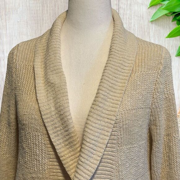 L.L. Bean‎ Womens Open Front Sweater Cardigan Sz XS Cream Casual Timeless Rustic - Picture 2 of 8